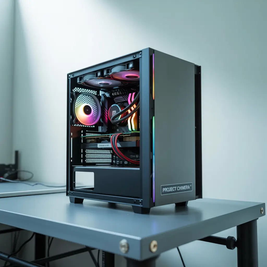 A custom PC on a test bench